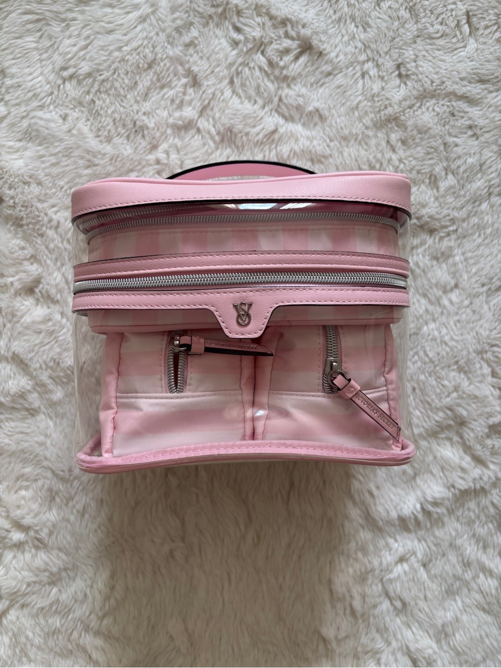 Victoria's Secret Pink Clear Train Case Cosmetic Organizer